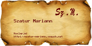 Szatur Mariann névjegykártya