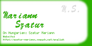 mariann szatur business card